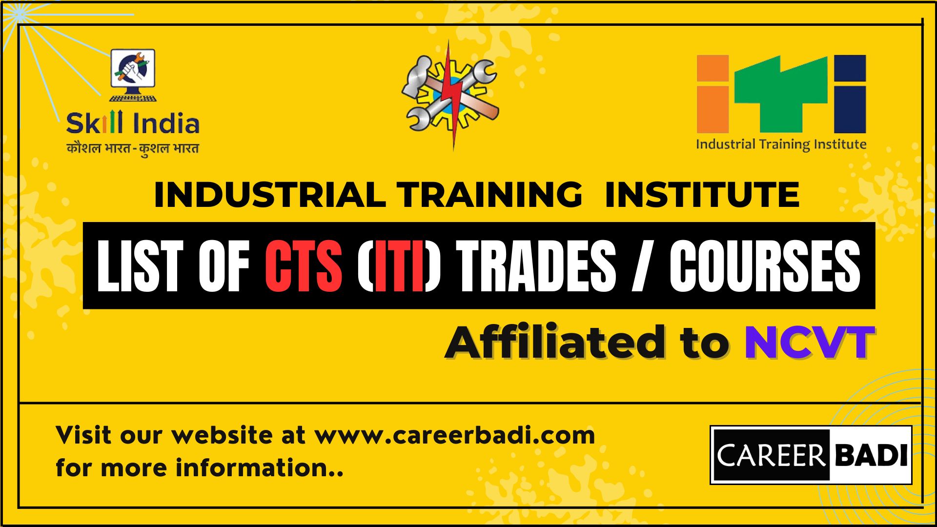 List of ITI Trades/Courses Affiliated to NCVT